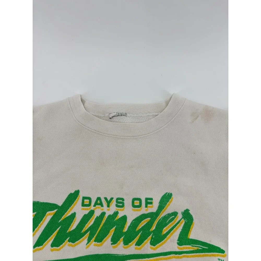 Days of Thunder Sweatshirt Mens White Long Sleeve Movie Promo Graphic Vintage